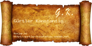 Gürtler Konstantin névjegykártya